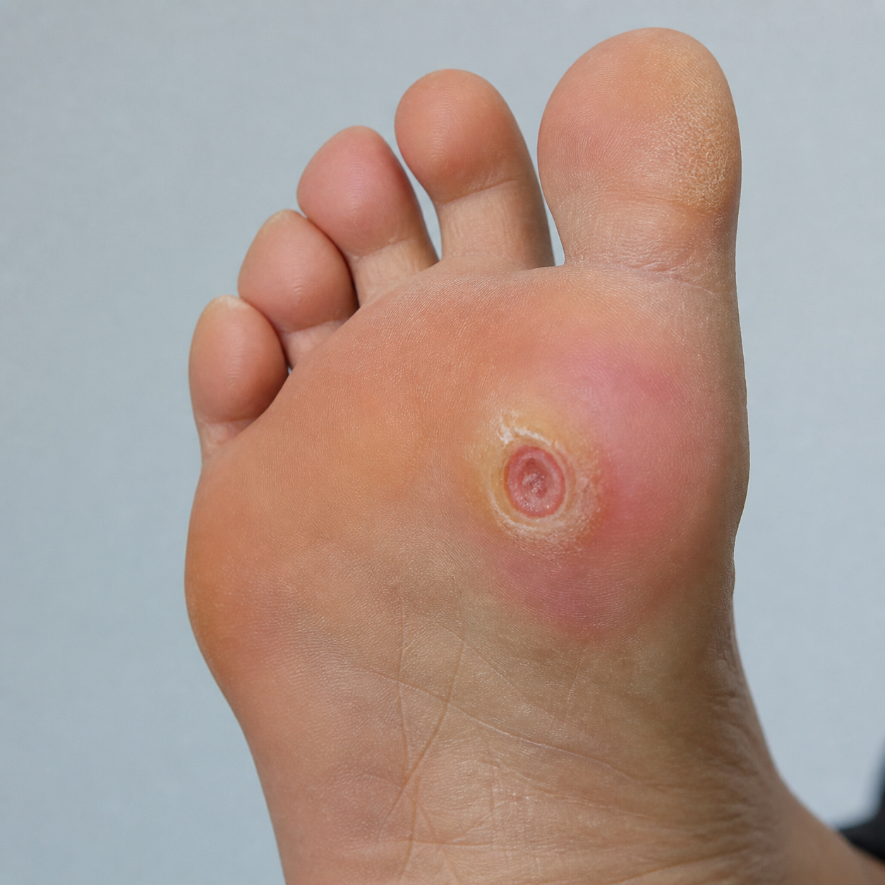 Clinical image representing diabetic foot ulcer care